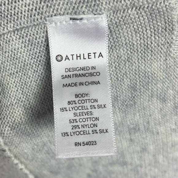 Athleta Silk Light Heatehred Grey Highlands Crossback Sweater Size XXS Soft Knit - Picture 7 of 15